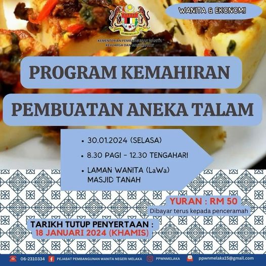 Wanita dan Ekonomi: Program Kemahiran Pembuatan Aneka Talam